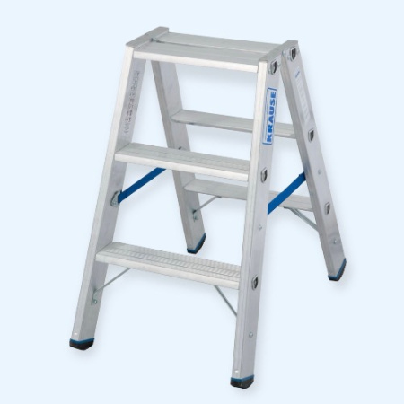 Двусторонняя алюминиевая стремянка со ступенями Krause Stabilo 2х3 (124715)